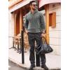 Runcati Mens Cable Knit Pullover Sweater Casual Stand Collar Chunky Buttons Fall Winter Sweaters(Grey)
