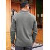 Runcati Mens Cable Knit Pullover Sweater Casual Stand Collar Chunky Buttons Fall Winter Sweaters(Grey)