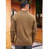 Runcati Mens Cable Knit Pullover Sweater Casual Stand Collar Chunky Buttons Fall Winter Sweaters(Khaki)