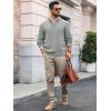 Runcati Mens Cable Knitted Pullover Sweater Casual Stand Collar Winter Warm Quarter Button Sweaters(Gray)