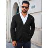 Runcati Mens Cardigan Sweater Casual Cable Knitted V Neck Button Down Winter Sweaters(Black)