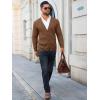 Runcati Mens Cardigan Sweater Casual Cable Knitted V Neck Button Down Winter Sweaters(Brown)