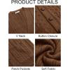 Runcati Mens Cardigan Sweater Casual Cable Knitted V Neck Button Down Winter Sweaters(Brown)