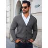 Runcati Mens Cardigan Sweater Casual Cable Knitted V Neck Button Down Winter Sweaters(Dark Gray)