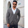 Runcati Mens Cardigan Sweater Casual Cable Knitted V Neck Button Down Winter Sweaters(Dark Gray)