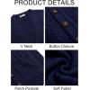 Runcati Mens Cardigan Sweater Casual Cable Knitted V Neck Button Down Winter Sweaters(Navy)