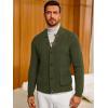 Runcati Mens Cardigan Sweater Casual V Neck Button Down Cardigan Ribbed Knitted Winter Chunky Sweaters with Pockets(Army Green)