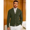 Runcati Mens Cardigan Sweater Casual V Neck Button Down Cardigan Ribbed Knitted Winter Chunky Sweaters with Pockets(Army Green)