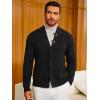 Runcati Mens Cardigan Sweater Casual V Neck Button Down Cardigan Ribbed Knitted Winter Chunky Sweaters with Pockets(Black)