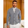 Runcati Mens Cardigan Sweater Casual V Neck Button Down Cardigan Ribbed Knitted Winter Chunky Sweaters with Pockets(Gray)