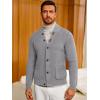 Runcati Mens Cardigan Sweater Casual V Neck Button Down Cardigan Ribbed Knitted Winter Chunky Sweaters with Pockets(Gray)