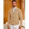 Runcati Mens Cardigan Sweater Casual V Neck Button Down Cardigan Ribbed Knitted Winter Chunky Sweaters with Pockets(Khaki)