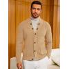 Runcati Mens Cardigan Sweater Casual V Neck Button Down Cardigan Ribbed Knitted Winter Chunky Sweaters with Pockets(Khaki)