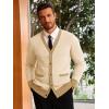 Runcati Men’s Cardigan Sweater Long Sleeve V Neck Cardigan Casul Button Down Knitted Sweaters with Pockets(Apricot)