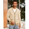 Runcati Men’s Cardigan Sweater Long Sleeve V Neck Cardigan Casul Button Down Knitted Sweaters with Pockets(Apricot)