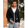 Runcati Men’s Cardigan Sweater Long Sleeve V Neck Cardigan Casul Button Down Knitted Sweaters with Pockets(Black)