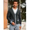 Runcati Men’s Cardigan Sweater Long Sleeve V Neck Cardigan Casul Button Down Knitted Sweaters with Pockets(Dark Grey)