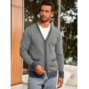 Runcati Men’s Cardigan Sweater Long Sleeve V Neck Cardigan Casul Button Down Knitted Sweaters with Pockets(Grey)