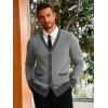 Runcati Men’s Cardigan Sweater Long Sleeve V Neck Cardigan Casul Button Down Knitted Sweaters with Pockets(Grey)