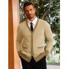 Runcati Men’s Cardigan Sweater Long Sleeve V Neck Cardigan Casul Button Down Knitted Sweaters with Pockets(Light Khaki)