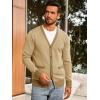 Runcati Men’s Cardigan Sweater Long Sleeve V Neck Cardigan Casul Button Down Knitted Sweaters with Pockets(Light Khaki)