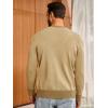 Runcati Men’s Cardigan Sweater Long Sleeve V Neck Cardigan Casul Button Down Knitted Sweaters with Pockets(Light Khaki)