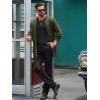 Runcati Mens Cardigan Sweater Shawl Collar Cable Knit Cardiagn Long Winter Open Front Sweaters with Pockets(Army Green)