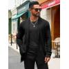 Runcati Mens Cardigan Sweater Shawl Collar Cable Knit Cardiagn Long Winter Open Front Sweaters with Pockets(Black)