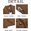 Runcati Mens Cardigan Sweater Shawl Collar Cable Knit Cardiagn Long Winter Open Front Sweaters with Pockets(Brown)