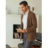 Runcati Mens Cardigan Sweater Shawl Collar Cable Knit Cardiagn Long Winter Open Front Sweaters with Pockets(Brown)
