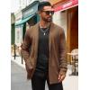 Runcati Mens Cardigan Sweater Shawl Collar Cable Knit Cardiagn Long Winter Open Front Sweaters with Pockets(Brown)