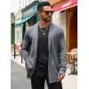 Runcati Mens Cardigan Sweater Shawl Collar Cable Knit Cardiagn Long Winter Open Front Sweaters with Pockets(Grey)