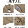 Runcati Mens Cardigan Sweater Shawl Collar Cable Knit Cardiagn Long Winter Open Front Sweaters with Pockets(Khaki)
