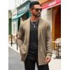 Runcati Mens Cardigan Sweater Shawl Collar Cable Knit Cardiagn Long Winter Open Front Sweaters with Pockets(Khaki)