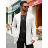 Runcati Mens Cardigan Sweater Shawl Collar Cable Knit Cardiagn Long Winter Open Front Sweaters with Pockets(White)
