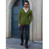 Runcati Mens Cardigan Sweaters V Neck Button Down Long Sleeve Casual Cardigan Slim Fit Knit Sweater with Pockets(Army Green)