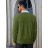 Runcati Mens Cardigan Sweaters V Neck Button Down Long Sleeve Casual Cardigan Slim Fit Knit Sweater with Pockets(Army Green)