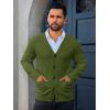 Runcati Mens Cardigan Sweaters V Neck Button Down Long Sleeve Casual Cardigan Slim Fit Knit Sweater with Pockets(Army Green)