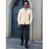 Runcati Mens Cardigan Sweaters V Neck Button Down Long Sleeve Casual Cardigan Slim Fit Knit Sweater with Pockets(Beige)