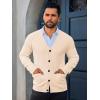 Runcati Mens Cardigan Sweaters V Neck Button Down Long Sleeve Casual Cardigan Slim Fit Knit Sweater with Pockets(Beige)