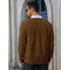 Runcati Mens Cardigan Sweaters V Neck Button Down Long Sleeve Casual Cardigan Slim Fit Knit Sweater with Pockets(Brown)