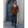 Runcati Mens Cardigan Sweaters V Neck Button Down Long Sleeve Casual Cardigan Slim Fit Knit Sweater with Pockets(Brown)
