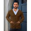 Runcati Mens Cardigan Sweaters V Neck Button Down Long Sleeve Casual Cardigan Slim Fit Knit Sweater with Pockets(Brown)