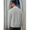 Runcati Mens Cardigan Sweaters V Neck Button Down Long Sleeve Casual Cardigan Slim Fit Knit Sweater with Pockets(Light Grey)