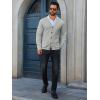 Runcati Mens Cardigan Sweaters V Neck Button Down Long Sleeve Casual Cardigan Slim Fit Knit Sweater with Pockets(Light Grey)
