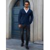 Runcati Mens Cardigan Sweaters V Neck Button Down Long Sleeve Casual Cardigan Slim Fit Knit Sweater with Pockets(Navy)