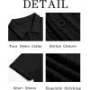 Runcati Men’s Casual Button Down Shirts Short Sleeve Textured Shirt Summer Beach Tops(Black)