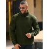 Runcati Mens Chunky Turtleneck Sweaters Cable Knitted Casual Slim Fit Fall Winter Warm Pullover Sweater(Army Green)