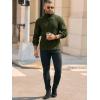 Runcati Mens Chunky Turtleneck Sweaters Cable Knitted Casual Slim Fit Fall Winter Warm Pullover Sweater(Army Green)