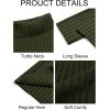 Runcati Mens Chunky Turtleneck Sweaters Cable Knitted Casual Slim Fit Fall Winter Warm Pullover Sweater(Army Green)